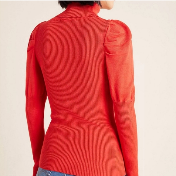 Anthropologie Cecilia Puff Sleeved Turtle Neck Sweater Size M - Picture 9 of 9